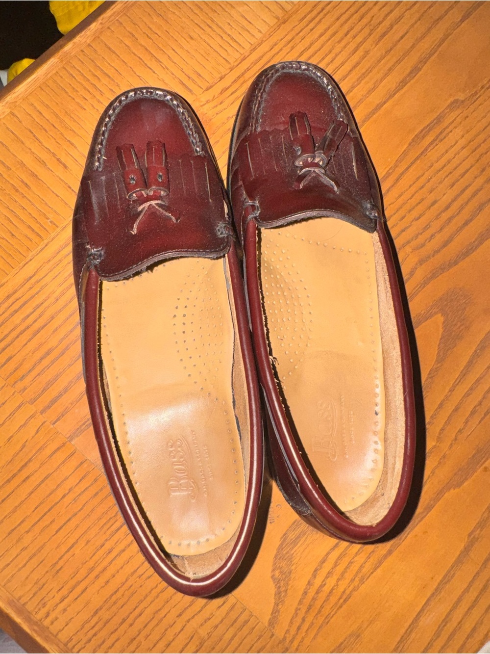 Women’s Burgundy Leather Tassel Loafers